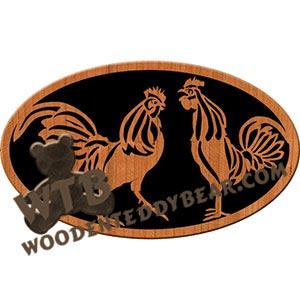 Roosters fretwork scroll saw pattern |The Wooden Teddy Bear