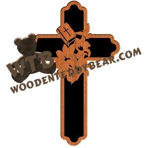 Lilies Cross fretwork scroll saw pattern |The Wooden Teddy Bear