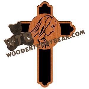 Mary Portrait Cross fretwork scroll saw pattern |The Wooden Teddy Bear
