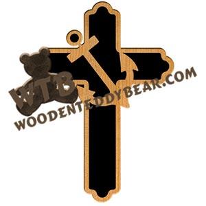 Anchor Cross fretwork scroll saw pattern |The Wooden Teddy Bear