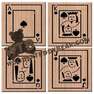 Playing Card Coasters fretwork scroll saw pattern |The Wooden Teddy Bear