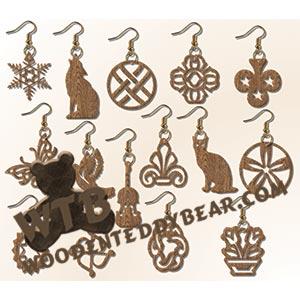 Earring Set #2 fretwork scroll saw pattern |The Wooden Teddy Bear