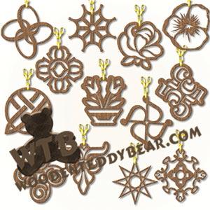 Pendant Set #2 fretwork scroll saw pattern |The Wooden Teddy Bear