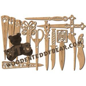 Letter Opener Set #1 fretwork scroll saw pattern |The Wooden Teddy Bear