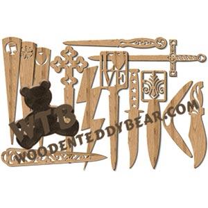 Letter Opener Set #2 fretwork scroll saw pattern |The Wooden Teddy Bear