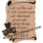 Scrolls Jeremiah 33:3 fretwork scroll saw pattern |The Wooden Teddy Bear