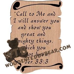 Scrolls Jeremiah 33:3 fretwork scroll saw pattern |The Wooden Teddy Bear