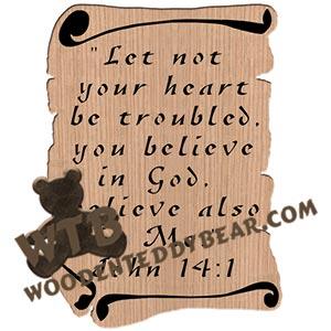 Scrolls John 14:1 fretwork scroll saw pattern |The Wooden Teddy Bear