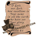 Scrolls Psalm 8:1 fretwork scroll saw pattern |The Wooden Teddy Bear