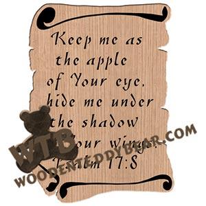 Scrolls Psalm 17:8 fretwork scroll saw pattern |The Wooden Teddy Bear