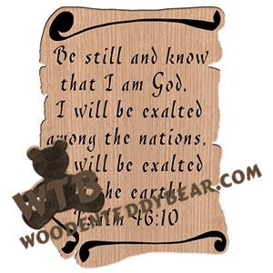 Scrolls Psalm 46:10 fretwork scroll saw pattern |The Wooden Teddy Bear