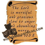 Scrolls Psalm 103:8 fretwork scroll saw pattern |The Wooden Teddy Bear