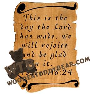 Scrolls Psalm 118:24 fretwork scroll saw pattern |The Wooden Teddy Bear