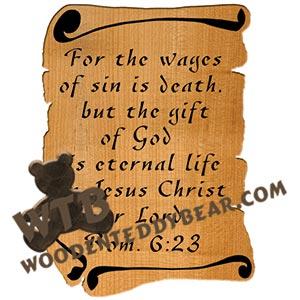 Scrolls Romans 6:23 fretwork scroll saw pattern |The Wooden Teddy Bear