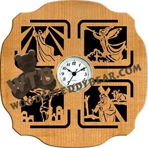 Easter Clock fretwork scroll saw pattern |The Wooden Teddy Bear