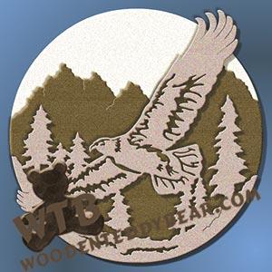 Layered Eagle Soaring fretwork scroll saw pattern |The Wooden Teddy Bear