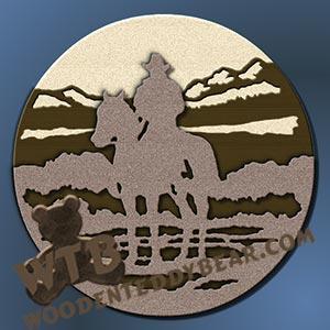 Layered Horse & Rider fretwork scroll saw pattern |The Wooden Teddy Bear