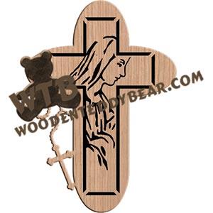 Mary & Rosary Cross fretwork scroll saw pattern |The Wooden Teddy Bear