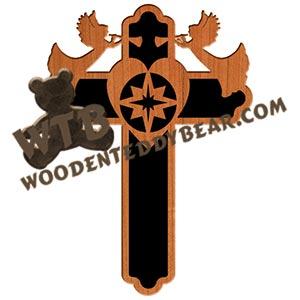 Angel & Star Cross fretwork scroll saw pattern |The Wooden Teddy Bear