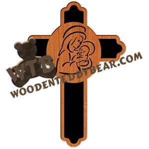 Mary & Child Cross fretwork scroll saw pattern |The Wooden Teddy Bear