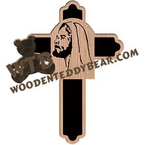 Jesus Portrait Cross #2 fretwork scroll saw pattern |The Wooden Teddy Bear