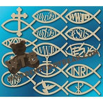 Religious Fish Set fretwork scroll saw pattern |The Wooden Teddy Bear