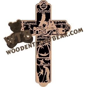 Retirement Cross fretwork scroll saw pattern |The Wooden Teddy Bear