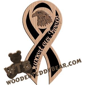 Support Our Troops Freedom Ribbon fretwork scroll saw pattern |The Wooden Teddy Bear