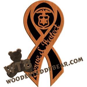 Serve & Protect Freedom Ribbon #2 fretwork scroll saw pattern |The Wooden Teddy Bear
