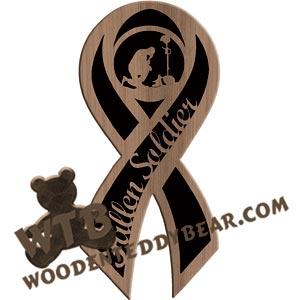 Fallen Soldier Freedom Ribbon fretwork scroll saw pattern |The Wooden Teddy Bear