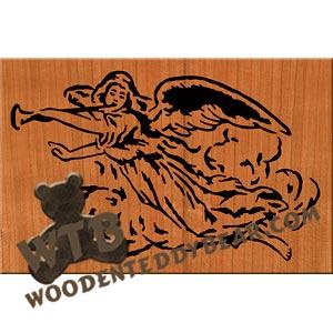 Angel in Clouds fretwork scroll saw pattern |The Wooden Teddy Bear