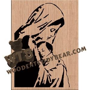 Mary & Baby Jesus fretwork scroll saw pattern |The Wooden Teddy Bear