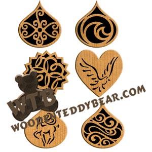 Ornament Set #9 fretwork scroll saw pattern |The Wooden Teddy Bear