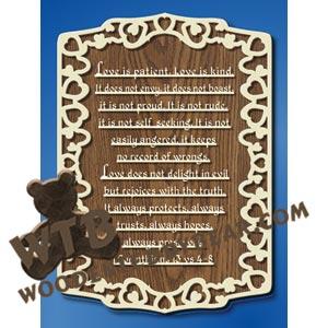 Love Is 1 Cor. 13:4-8 fretwork scroll saw pattern |The Wooden Teddy Bear