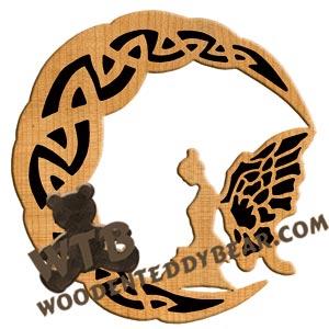 Celtic Fairy in Moon #1 fretwork scroll saw pattern |The Wooden Teddy Bear