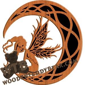 Celtic Fairy in Moon #2 fretwork scroll saw pattern |The Wooden Teddy Bear
