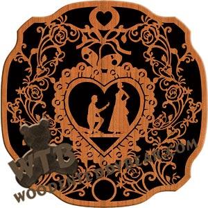 Engagement Plaque fretwork scroll saw pattern |The Wooden Teddy Bear