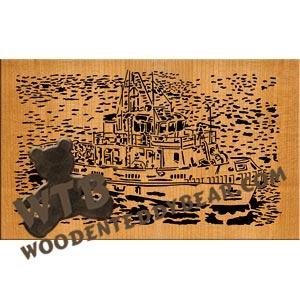 Tugboat fretwork scroll saw pattern |The Wooden Teddy Bear