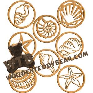 Shell Plaque Set fretwork scroll saw pattern |The Wooden Teddy Bear