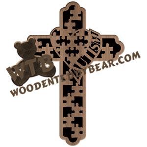 Autism Cross fretwork scroll saw pattern |The Wooden Teddy Bear