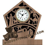 Noah's Ark Clock fretwork scroll saw pattern |The Wooden Teddy Bear