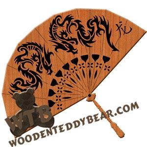 Fan Chinese Dragon fretwork scroll saw pattern |The Wooden Teddy Bear