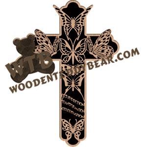 Butterfly Cross fretwork scroll saw pattern |The Wooden Teddy Bear