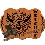 Sun Eagle Welcome fretwork scroll saw pattern |The Wooden Teddy Bear