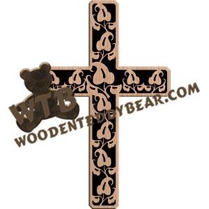 Leaf Cross #2 fretwork scroll saw pattern |The Wooden Teddy Bear