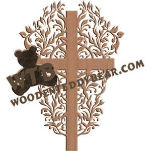 Ornate Leaf Cross fretwork scroll saw pattern |The Wooden Teddy Bear