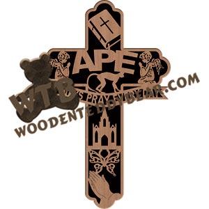 APE Cross fretwork scroll saw pattern |The Wooden Teddy Bear