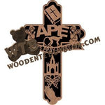 APE Cross fretwork scroll saw pattern |The Wooden Teddy Bear