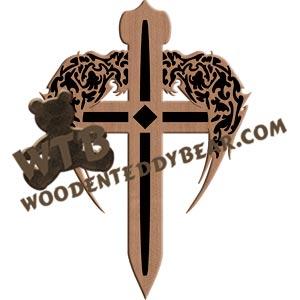 Angel Wings Cross fretwork scroll saw pattern |The Wooden Teddy Bear