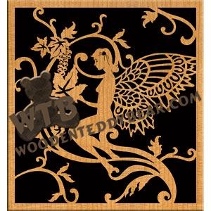 Fairy with Vine Leaves fretwork scroll saw pattern |The Wooden Teddy Bear